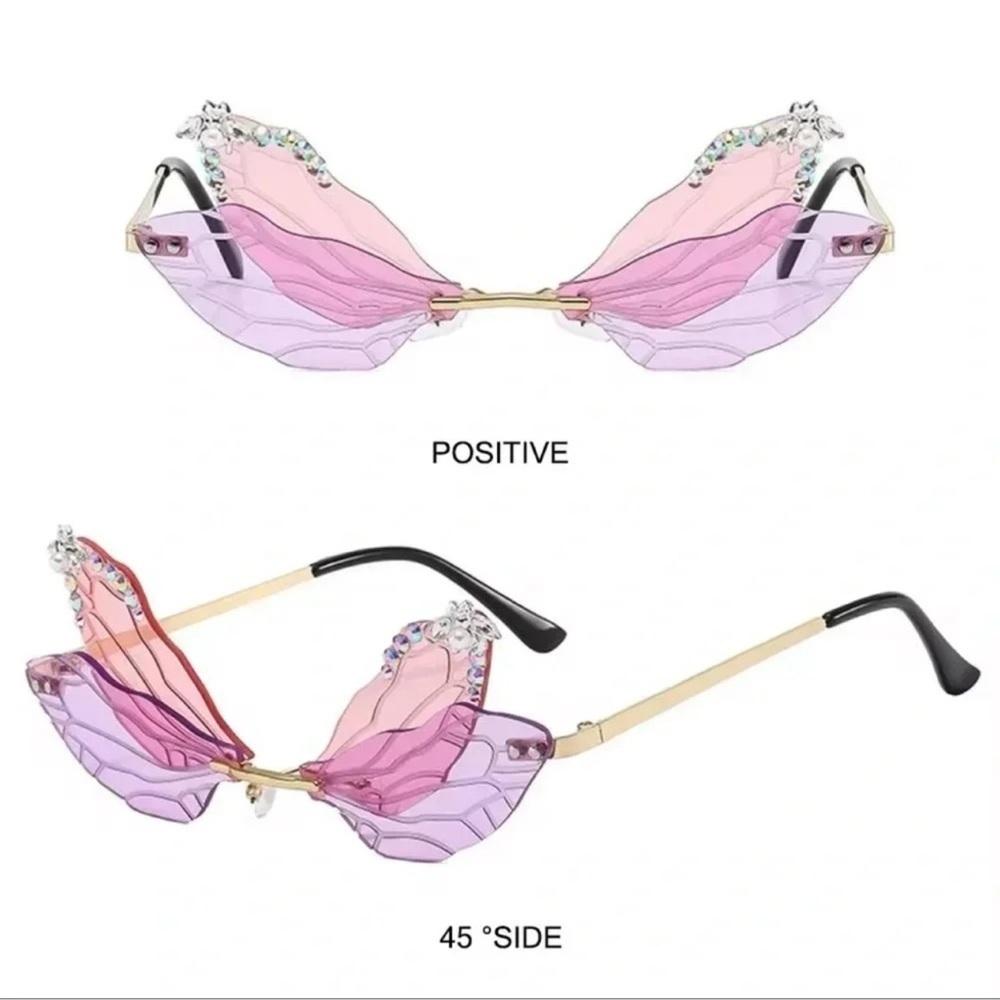 Dragonfly Wings Purplish Sunglasses - Picture 3 of 5